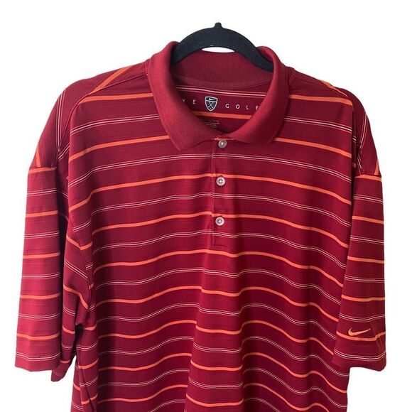 Nike Golf Striped Polo Shirt Sz L - Picture 2 of 7
